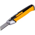 Строительный нож с выдвижным сменным лезвием Fiskars 18мм CarbonMax 1027227 (артикул 16494245) – фото 1