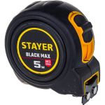 Рулетка Stayer BlackMax 5м / 25мм в ударостойком полностью обрезиненном корпусе и двумя фиксаторами 3410-05-25_z02 (артикул 16043696) – фото 1