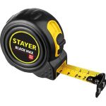 Рулетка Stayer BlackMax 10м / 25мм в ударостойком полностью обрезиненном корпусе и двумя фиксаторами 3410-10_z02 (артикул 16043699) – фото 1