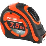 Рулетка PATRIOT MTA-7, автостоп, ударопрочный корпус, обрезиненная, 7,5 м 350005037 (артикул 16252473) – фото 1