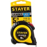 Рулетка Stayer LEADER 5м / 25мм с автостопом в ударостойком обрезиненном корпусе 3402-5_z02 (артикул 16043689) – фото 1