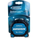 Рулетка GROSS Experte, 8 м x 27 мм, двухкомпонентный корпус, магнит, двухсторонняя разметка, нейлон 32576 (артикул 15978957) – фото 1