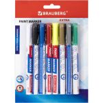 Лаковый маркер-краска BRAUBERG EXTRA paint marker 1 мм, набор 8 цветов, 151991 (артикул 16729031) – фото 1