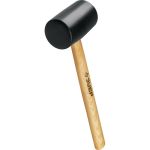 Чёрная резиновая киянка с деревянной рукояткой ЗУБР 680г 2050-75_z02 (артикул 17832280) – фото 1