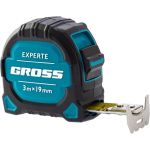 Рулетка GROSS Experte, 3 м x 19 мм, двухкомпонентный корпус, магнит, двухсторонняя разметка, нейлон 32574 (артикул 15978955) – фото 1