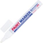 Лаковый маркер-краска BRAUBERG paint marker 4 мм, белый, нитро-основа, professional plus 151444 (артикул 16475423) – фото 1
