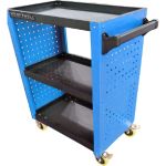 Инструментальная тележка KraftWell с 3 открытыми полками и перфорированными боковинами KRW-T3PB (артикул 26123813) – фото 1