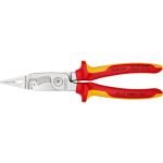 Электромонтажные клещи Knipex VDE, 6-в-1, 200 мм, диэлектрические, хром, 2К ручки, KN-1386200SB (артикул 18657474) – фото 1