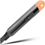 Технический нож DELI home series gray ht4018c сегментированное черное лезвие 18 мм, эксклюзивный дизайн, soft touch 112889 (артикул 26145947) – фото 1