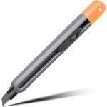 Технический нож DELI home series gray ht4009c сегментированное черное лезвие 9 мм, эксклюзивный дизайн, soft touch 112887 (артикул 26145989) – фото 1