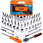 Набор инструмента ISMA 1/4, 6-гран., 4-14 мм, головки глубокие 6-14 мм, 53 предмета ISMA-2531-5EURO(51108) (артикул 28600436) – фото 1