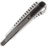 Универсальный нож BRAUBERG Metallic 9 мм, металлический корпус, рифленый, автофиксатор, блистер 236971 (артикул 17486106) – фото 1