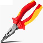 Диэлектрические удлиненные плоскогубцы DELI dl512106 160мм (сертификат vde до 1000в, сталь cr-v, рукоять pp+tpr) 110601 (артикул 28216508) – фото 1