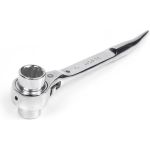 Хромированный торцевой трещоточный укороченный ключ HORTZ 17х19 HOR 121327 (артикул 16036801) – фото 1