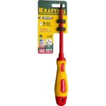 Отвертка Kraftool Expert высоковольтная Cr-Mo-V стержень двухкомпонентная маслобензостойкая рукоятка SL 5.5x125 мм 250083-5.5-125 (артикул 16143245) – фото 1