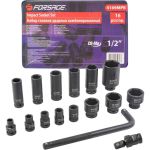 Набор головок ударных 6-гранных 16 предметов, 1/2DR f-4169mpb Forsage 52605 (артикул 25899305) – фото 1