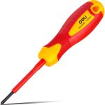 Диэлектрическая крестовая отвертка DELI dl513060 PH0x60, сертификат vde до 1000 В, магнитный наконечник, сталь cr-v, рукоять pp+tpr 110590 (артикул 26665970) – фото 1