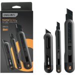 Набор технических ножей DELI""Home Series Black"" HT4003 (ножи 9мм+18мм+т-образный), эксклюзивный дизайн, корпус из высококачественного soft touch пластика 123286 (артикул 28216466) – фото 1