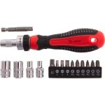 Реверсивная отвертка с набором бит и насадок торцевых MATRIX 1/4"", 16шт. 11332 (артикул 15382964) – фото 1