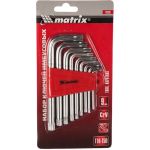 Набор коротких имбусовых ключей TORX, 9шт, T10-T50, CrV, сатин MATRIX 12305 (артикул 15569120) – фото 1