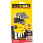 Набор имбусовых коротких ключей 9 предметов STAYER MASTER 2740-H9 (артикул 13697318) – фото 1