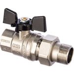 Кран Американка Н/В Ду-20 /3/4" Бабочка черная Bugatti OREGON 3220032 (артикул 15693053) – фото 1