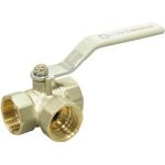 Шаровой кран для воды СТМ СТАНДАРТ 3/4", трехходовой, тип T, рычаг CW3FT034 (артикул 16199061) – фото 1