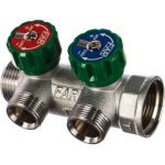 Регулирующий коллектор FAR 1" ВР-НР с 2 отв. 3/4" НР межосев. 45 мм FK 3821 134 (артикул 15703143) – фото 1