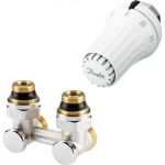 Комплект радиаторного терморегулятора Danfoss RAE-K RLV-KS угловой с переходниками G3/4A x G1/2A 013G5090 (артикул 16141082) – фото 1