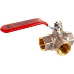 Шаровый кран Terma RED 1/2 L-образный, трехходовой, ручка 31063 26163 (артикул 16107775) – фото 1