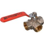 Шаровый кран Terma RED 3/4 Т-образный, трехходовой, ручка 31059 26159 (артикул 16108505) – фото 1