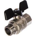 Шаровой полнопроходной кран STOUT ВР/НР, ручка бабочка 1/2 SVB-0004-000015 (артикул 16053609) – фото 1