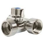 Кран 3-проходной шаровой VRT для стиральной машины 1/2-3/4-1/2 вн/нар/нар 507294 (артикул 16490840) – фото 1