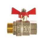 Кран шаровой Valtec Base рукоятка бабочка 3/4" внутренняя-наружная VT.218.N.05 (артикул 15622076) – фото 1