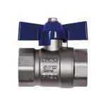 Шаровой кран RM -L Nickel 3/4 ВР-ВР муфтовый, никелированный, бабочка Ду20 Ру30 Ln-34FFB (артикул 18296527) – фото 1
