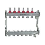 Коллекторная группа 1 Heizen нержавеющая сталь, 6 выходов на 3/4, IVR 802 180222506 (артикул 16306079) – фото 1