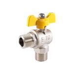 Шаровой кран PROFACTOR угловой для газа PF GAS н/н бабочка 1/2 дюйма PF GBV 336M (артикул 19797154) – фото 1