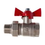 Шаровой кран для воды VALFEX OPTIMA американка 1/2"" ВР/НР бабочка, никелированная латунь VF.227.NLB1.012.Bir (артикул 20957337) – фото 1
