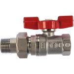 Шаровой кран Giacomini R259D 1/2, 1/2, ВН, ручка-бабочка красная, хром, с разъемным соединением R259X003 (артикул 16161513) – фото 1