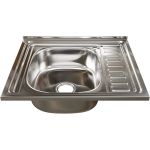 Мойка mixline 50х60х18 см, 0.8, левый выпуск 3 1/2, с сифоном 538194 (артикул 16615376) – фото 1