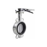 Затвор дисковый поворотный DN.ru 316L-316L-EPDM Ду50 Ру16, корпус - нержавеющая сталь, диск - нержавеющая сталь, уплотнение - EPDM, с ручкой 12072133861 (артикул 18080227) – фото 1