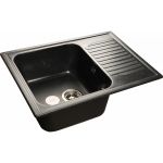Мойка GRANFEST STANDART GF-S-645L мрамор, чаша с крылом, 645х498 мм, черный S-645 L чер (артикул 16220871) – фото 1