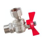 Шаровый кран VALTEC BASE угловой с накидной гайкой, 1/2 внутренняя-наружная VT.267.N.0404 (артикул 16007766) – фото 1