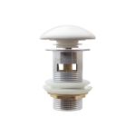 Донный клапан для умывальника MPF 1.1/4"", клик-клак, с переливом, белая керамическая крышка ИС.110489 (артикул 17828410) – фото 1