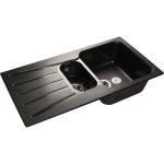 Мойка GRANFEST STANDART GF-S--940KL мрамор, 1.5 чаши+крыло, 940х495 мм, черный S-940 KL (артикул 16220206) – фото 1