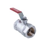 Шаровой кран Giacomini R250D 1"", внутренняя/внутренняя, ручка-рычаг красный, хромированный R250X005 (артикул 16161480) – фото 1