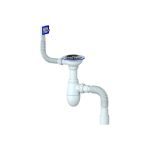 Сифон Unicorn B425P 3 1/2х40 с прямоугольным переливом, с гофрой 40х40х50 винт, шток, ручка - пластик 541219 (артикул 21307888) – фото 1