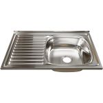 Мойка mixline 50х80х18 см, 0.8, правый выпуск 3 1/2, с сифоном 528178 (артикул 16615526) – фото 1