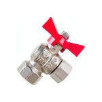 Шаровый кран VALTEC BASE угловой с накидной гайкой, 1/2 внутренняя-внутренняя VT.266.N.0404 (артикул 16007652) – фото 1