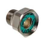 Соединение с накидной гайкой Uni-Fitt НВ 1/2""x3/4"", с плоской прокладкой, никелированное 624N2300 (артикул 16858657) – фото 1